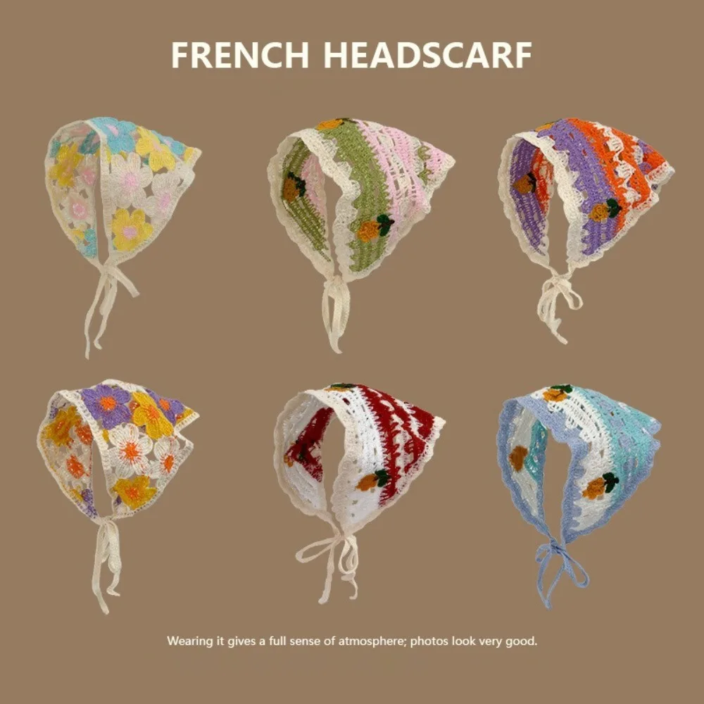 New Sweet Triangle Headband Handmade Knitted Headwear French Pastoral Style Cute Flower Headscarf Photo Props
New Sweet Triangle Headband Handmade Knitted Headwear French Pastoral Style Cute Flower Headscarf Photo Props