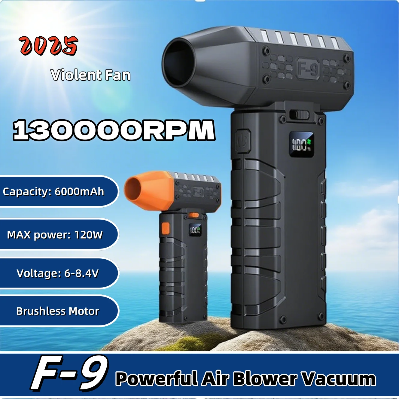 2025 Violent Fan 130000RPM Powerful Air Blower Vacuum Dust Cleaner Charging Strong Winds 52m/s Brushless Turbo Jet Blower Dry
2025 Violent Fan 130000RPM Powerful Air Blower Vacuum Dust Cleaner Charging Strong Winds 52m/s Brushless Turbo Jet Blower Dry