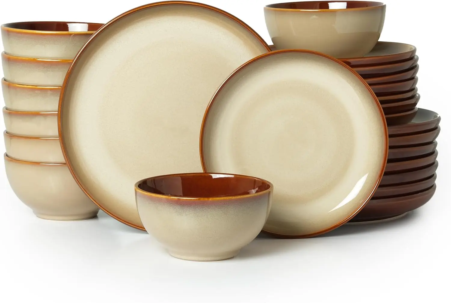 Ceramic Dishes Set for 8, 24 Piece Stoneware Dinnerware Sets, Chip and Scratch Resistant, Easy to Stack & Clean, Modern Rustic L
Ceramic Dishes Set for 8, 24 Piece Stoneware Dinnerware Sets, Chip and Scratch Resistant, Easy to Stack & Clean, Modern Rustic L