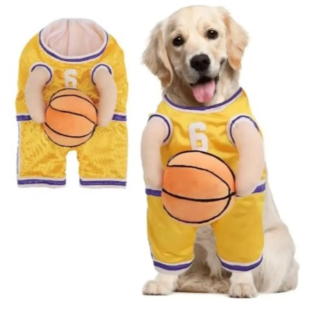 Cute Dog Basketball Costume Holding Ball S/M/L Pet Decoration Clothes Breathable Sweatshirt Puppy Player Costume All Season
Cute Dog Basketball Costume Holding Ball S/M/L Pet Decoration Clothes Breathable Sweatshirt Puppy Player Costume All Season