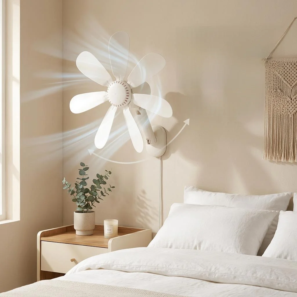 Wall-Mounted Fan Quiet Seven-Leaf Powerful Wind Dormitory Bedroom Headboard No Drilling Required Small Oscillating Wall Fan
Wall-Mounted Fan Quiet Seven-Leaf Powerful Wind Dormitory Bedroom Headboard No Drilling Required Small Oscillating Wall Fan