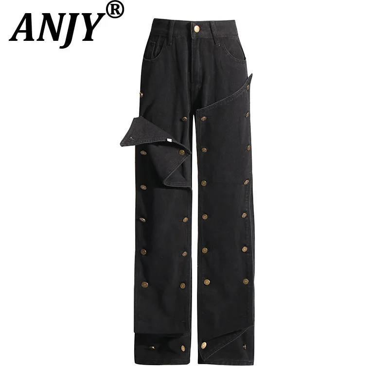 ANJY Autumn New Women American Retro High Street Straight Denim Pants Casual Trendy Original Design Patchwork Button Jeans A7157
ANJY Autumn New Women American Retro High Street Straight Denim Pants Casual Trendy Original Design Patchwork Button Jeans A7157