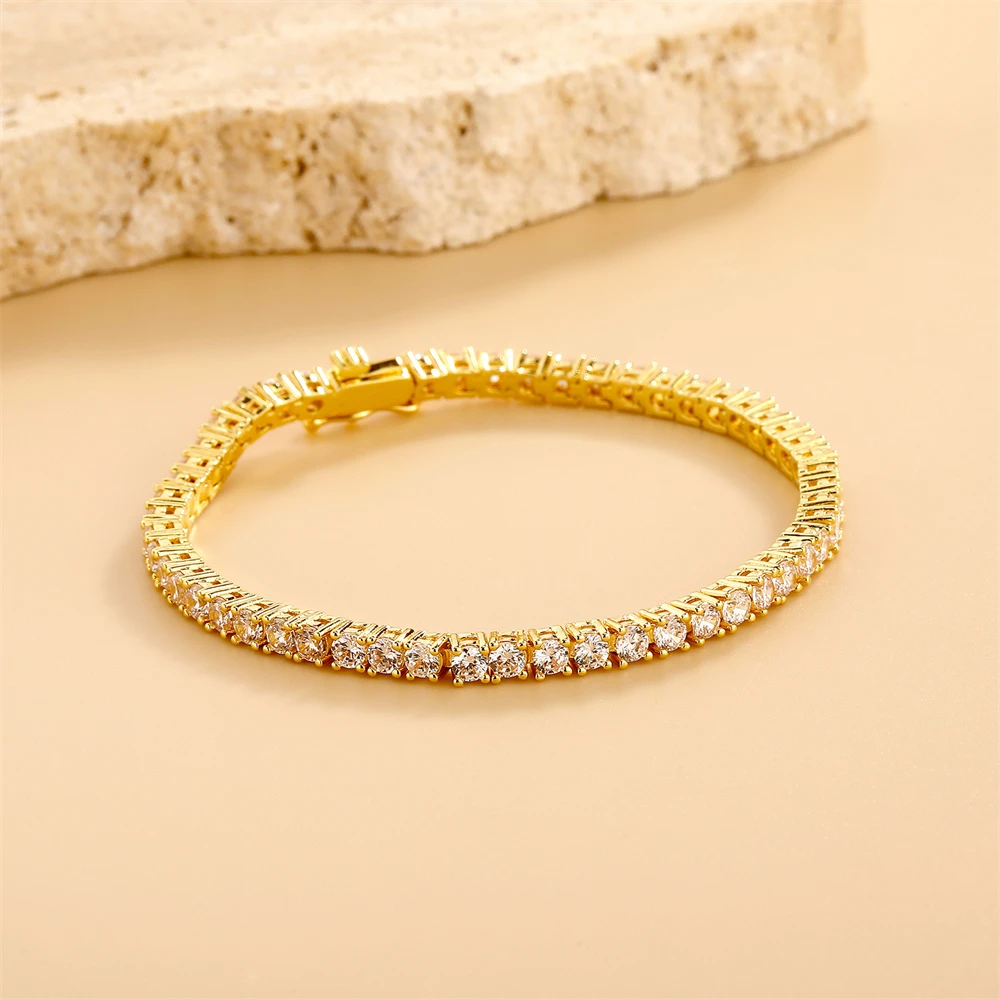Однорядный теннисный браслет в стиле хип-хоп, 3 мм, полностью инкрустированный цирконом, с застежкой, высококачественный дизайн, ювелирные изделия унисекс
Однорядный теннисный браслет в стиле хип-хоп, 3 мм, полностью инкрустированный цирконом, с застежкой, высококачественный дизайн, ювелирные изделия унисекс
