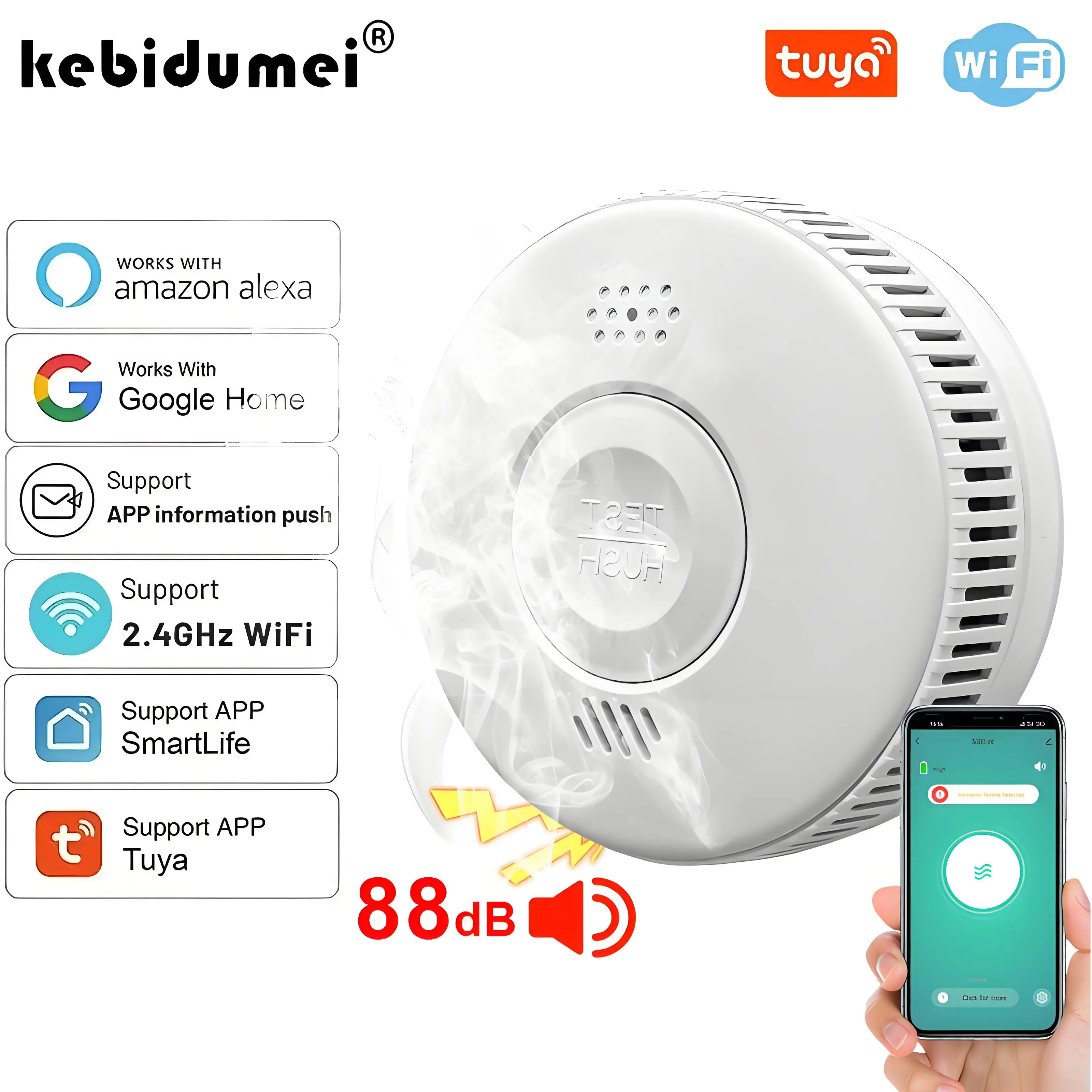 Функция Wi-Fi Tuya, детектор дыма, высокое качество, 85 дБ, датчик пожарной инспекции, приложение Smartlife, управление, гостиная, кухня, магазин
Функция Wi-Fi Tuya, детектор дыма, высокое качество, 85 дБ, датчик пожарной инспекции, приложение Smartlife, управление, гостиная, кухня, магазин