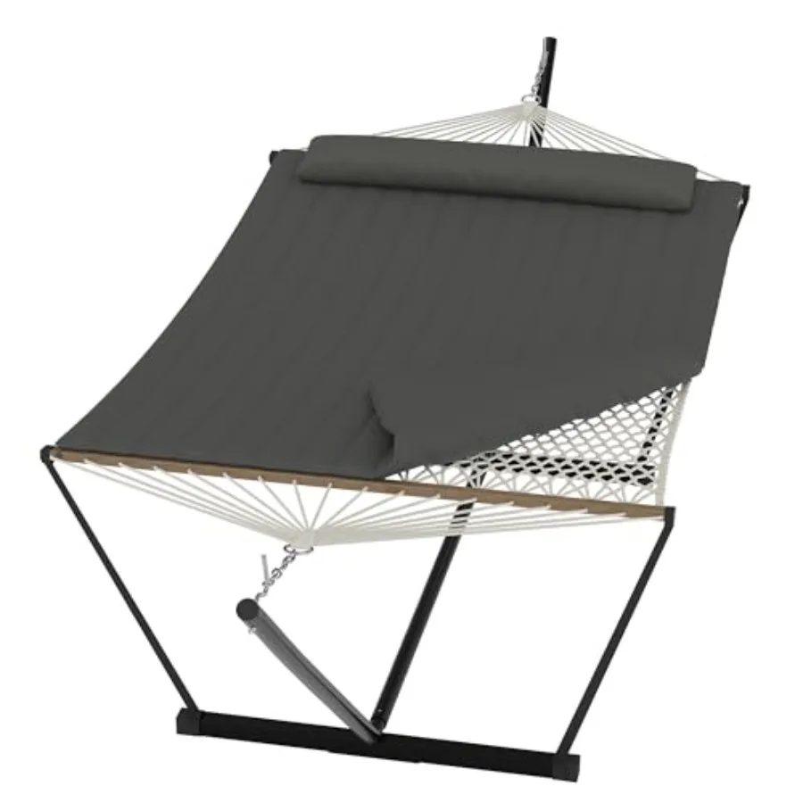 Heavy Duty 2 Person Double Hammock with Portable Adjustable Steel Stand, Outdoor Hammock with Pillow for Patio, Garden, Beach,
Heavy Duty 2 Person Double Hammock with Portable Adjustable Steel Stand, Outdoor Hammock with Pillow for Patio, Garden, Beach,