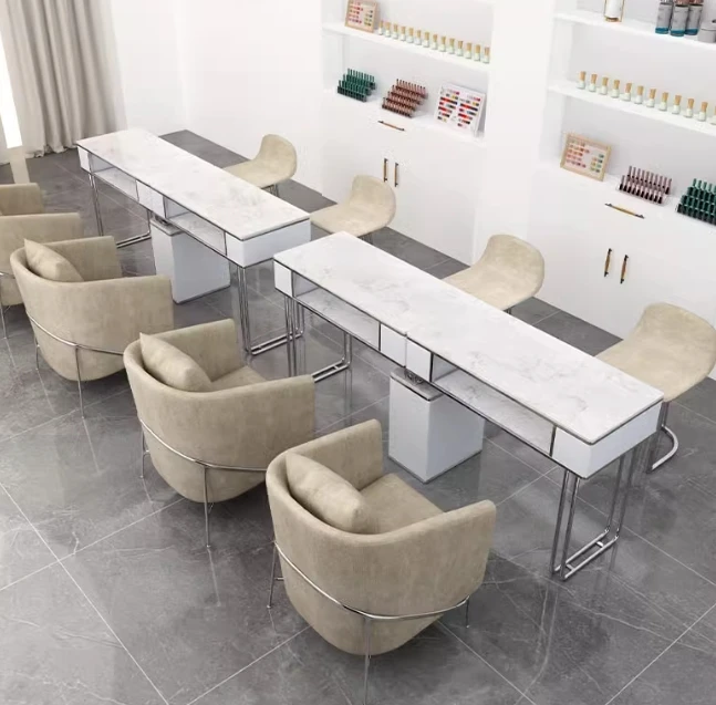 High Quality Modern Nail Salon Furniture Manicure Table Set Professional Beauty Shop Nail Desk Table Set
High Quality Modern Nail Salon Furniture Manicure Table Set Professional Beauty Shop Nail Desk Table Set