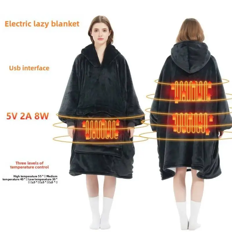 Heating Hooded Lazy Thickened Large Size Heated Wearable Blanket Winter Warmth
Heating Hooded Lazy Thickened Large Size Heated Wearable Blanket Winter Warmth