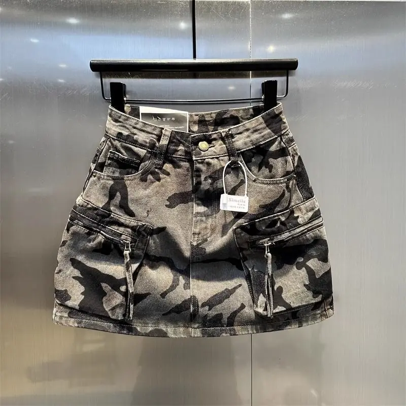 Vintage Camouflage Workwear Denim Skirts for Women Clothing Street Harajuku Mini Skirt Casual Fashion Hip Jean Skirt
Vintage Camouflage Workwear Denim Skirts for Women Clothing Street Harajuku Mini Skirt Casual Fashion Hip Jean Skirt