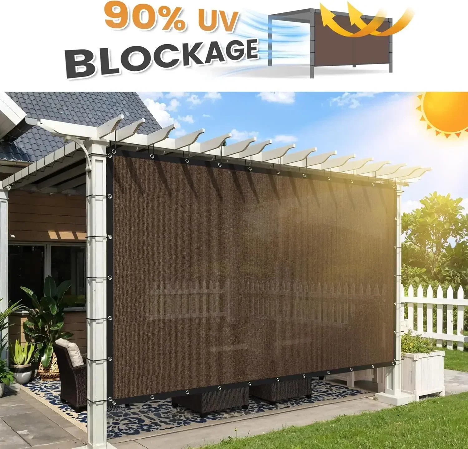 Shade Fabric Sun Shade Cloth Privacy Screen with Grommets for Patio Garden Pergola Cover Canopy 24x24 FT, Mocha
Shade Fabric Sun Shade Cloth Privacy Screen with Grommets for Patio Garden Pergola Cover Canopy 24x24 FT, Mocha