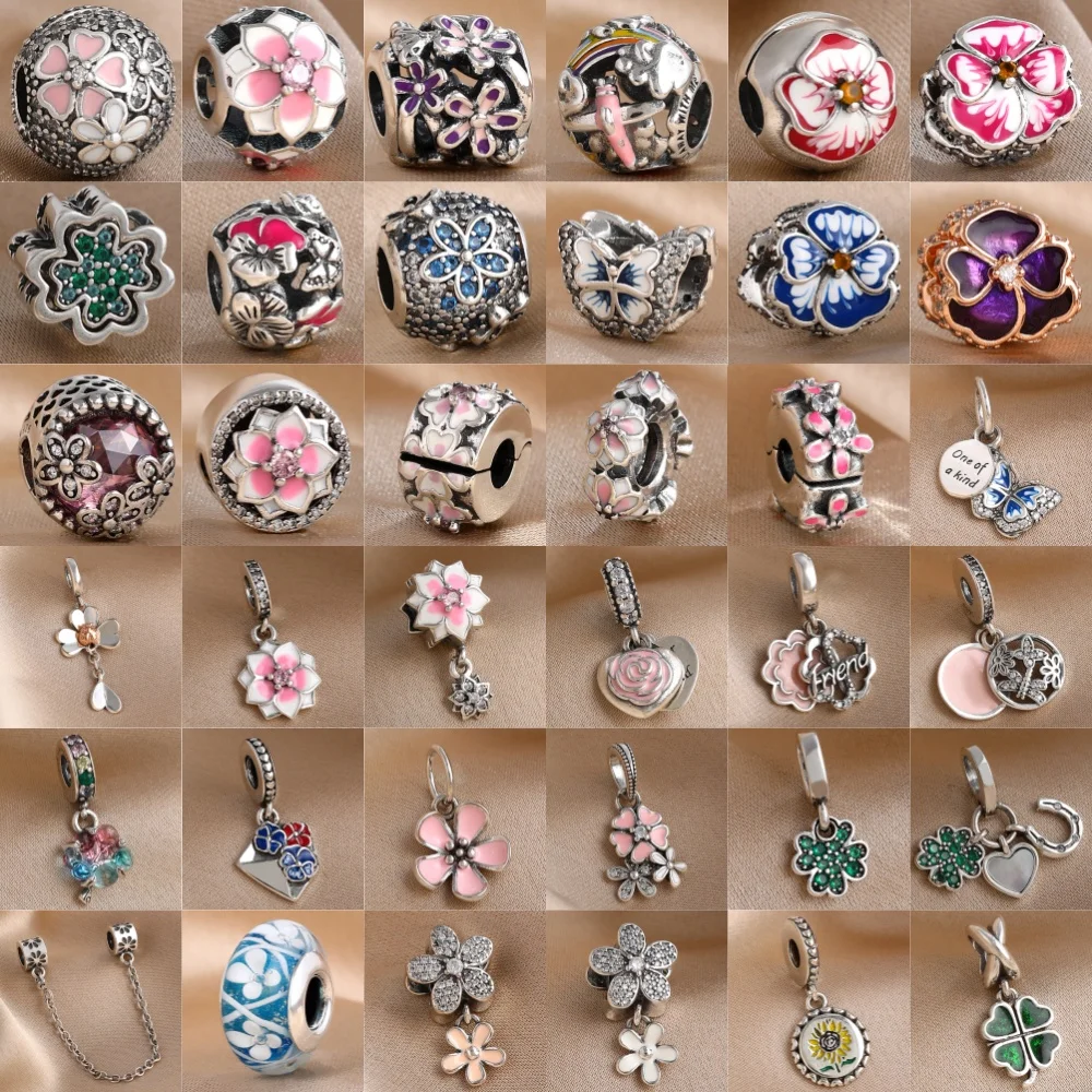 Exquisite Beautiful Flower Clover Bead Pendant Clip, 925 Silver Suitable for Original Bracelet DIY Accessories Charm Jewelry
Exquisite Beautiful Flower Clover Bead Pendant Clip, 925 Silver Suitable for Original Bracelet DIY Accessories Charm Jewelry 