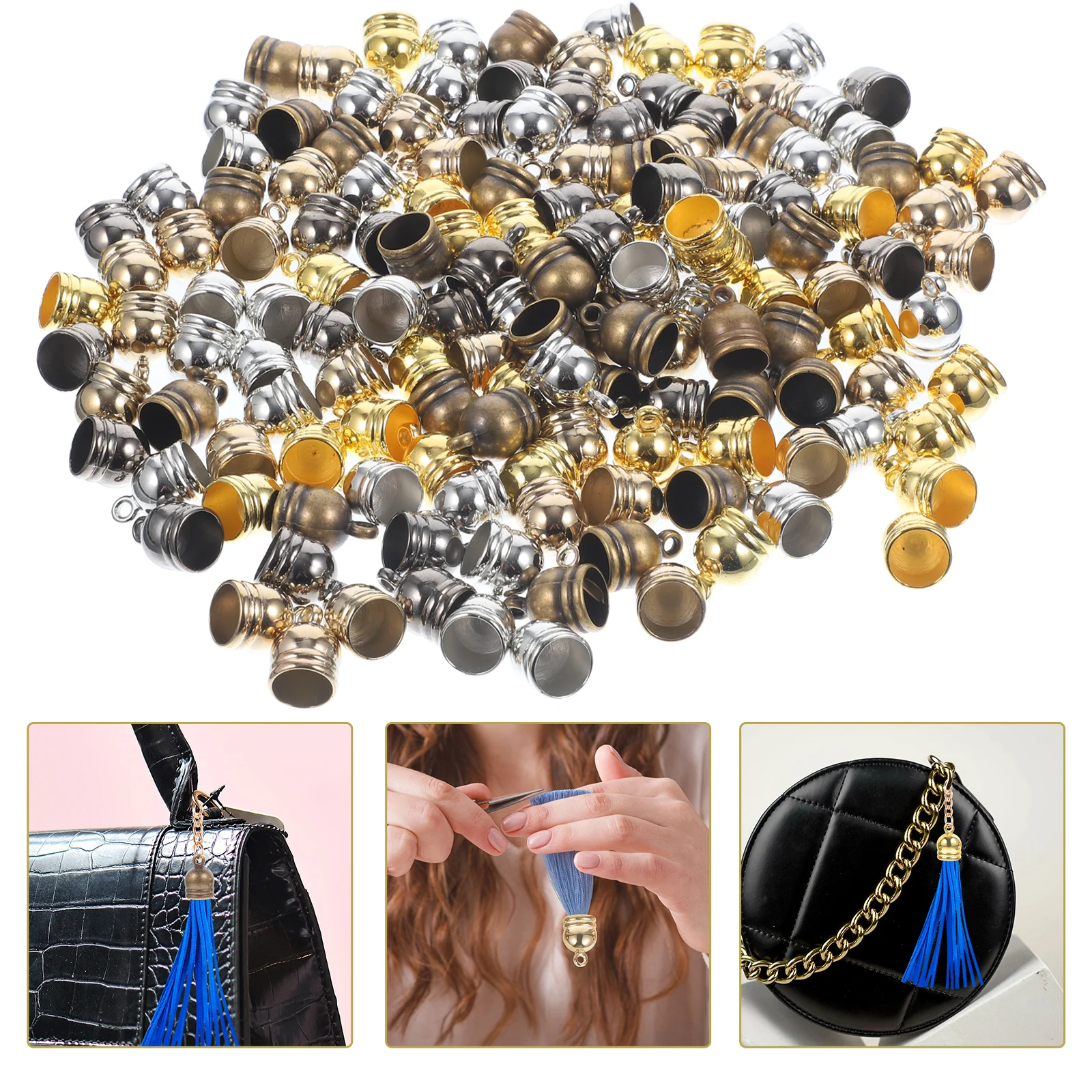 150 Pcs Bracelet Earring Decoration Durable End Caps For Jewelry Making Tassel End Caps Cord Ends for Jewelry Making Kits
150 Pcs Bracelet Earring Decoration Durable End Caps For Jewelry Making Tassel End Caps Cord Ends for Jewelry Making Kits