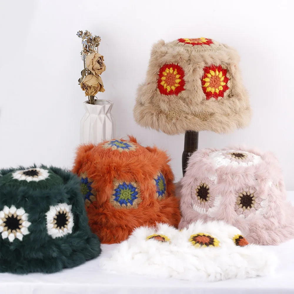 Crochet cap Handmade hook flower 100% Natural Fur Hats Knitted Warm Genuine Mink Fur Cap Russian Women Luxury Panama Fur Hat cap
Crochet cap Handmade hook flower 100% Natural Fur Hats Knitted Warm Genuine Mink Fur Cap Russian Women Luxury Panama Fur Hat cap