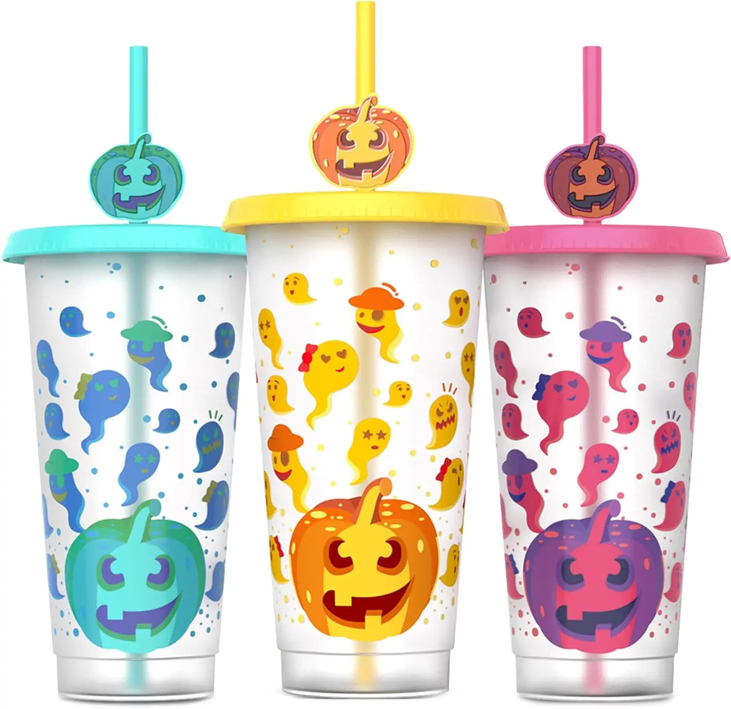Color Changing Cups, 3-Pack 24 oz Plastic Cups with Lids and Straws, Tumblers and Water Glasses for Adults, Kids Party, Cute Cup
Color Changing Cups, 3-Pack 24 oz Plastic Cups with Lids and Straws, Tumblers and Water Glasses for Adults, Kids Party, Cute Cup