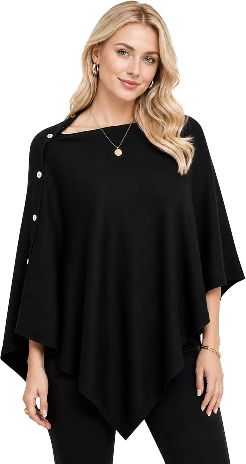 Versatile Women's Poncho Shawl Wrap Soft Lightweight Knitted Cape Scarf for Spring Summer Fall Winter
Versatile Women's Poncho Shawl Wrap Soft Lightweight Knitted Cape Scarf for Spring Summer Fall Winter