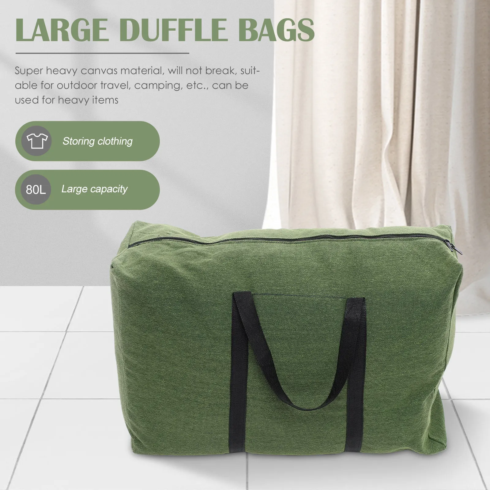 Travel Duffle Bag Olive Green Large Capacity Canvas Luggage Storage Bag for Moving Weekends Trips Sports Gear Household Blanket
Travel Duffle Bag Olive Green Large Capacity Canvas Luggage Storage Bag for Moving Weekends Trips Sports Gear Household Blanket