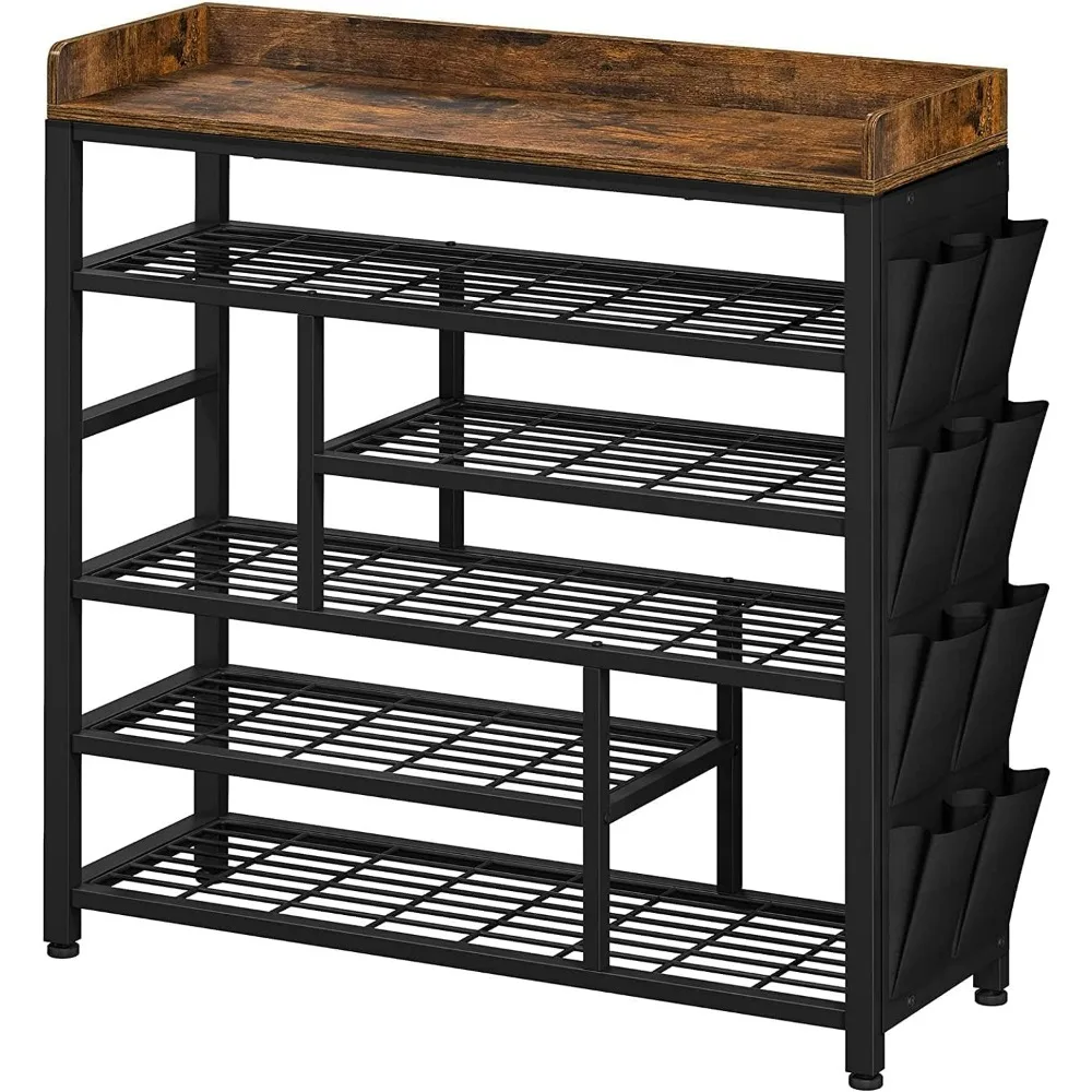EnHomee Black 6 Tier Metal Shoe Rack Wooden Top Side Pocket Holds 22 Pairs Shoe Storage Organizer for Entryway Hallway
EnHomee Black 6 Tier Metal Shoe Rack Wooden Top Side Pocket Holds 22 Pairs Shoe Storage Organizer for Entryway Hallway