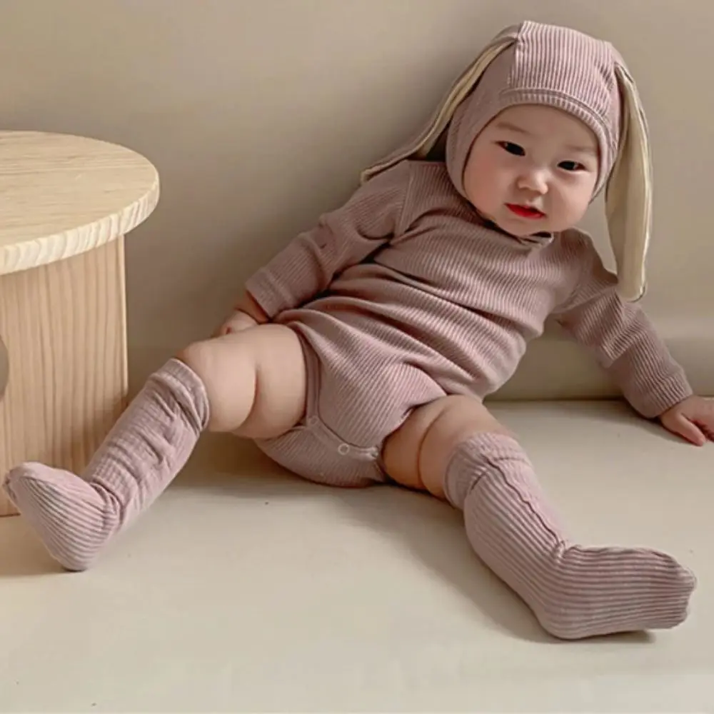 Cotton Solid Rabbit Romper Sets 3 Pieces Set Ribbed Texture Bunny Costume Solid Color Ear Hat Baby Bodysuit Infant Girls
Cotton Solid Rabbit Romper Sets 3 Pieces Set Ribbed Texture Bunny Costume Solid Color Ear Hat Baby Bodysuit Infant Girls