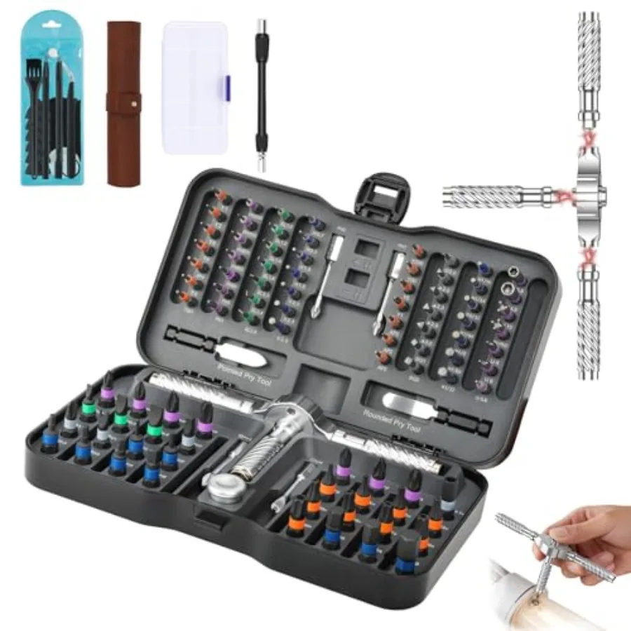 115-In-1 Magnetic Screwdriver Set Ratchet Screwdriver Set S2 Steel Drill Bits Multi-Functional Compact Repair Tool Kit Suitable
115-In-1 Magnetic Screwdriver Set Ratchet Screwdriver Set S2 Steel Drill Bits Multi-Functional Compact Repair Tool Kit Suitable