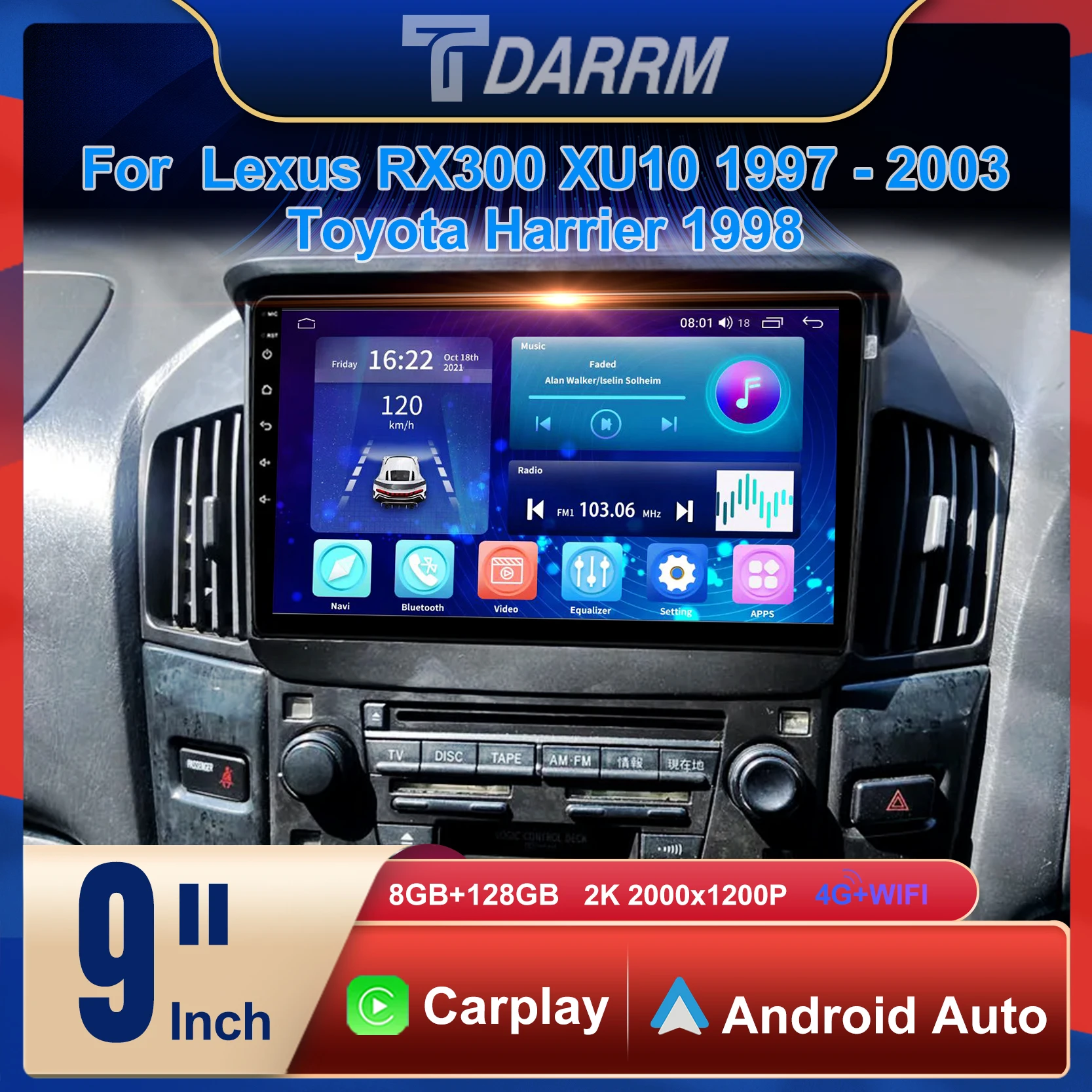 Car Radio Android Multimedia Auto Player Navigation Carpaly Screen For Lexus RX300 XU10 1997-2003/For Toyota Harrier 1998
Car Radio Android Multimedia Auto Player Navigation Carpaly Screen For Lexus RX300 XU10 1997-2003/For Toyota Harrier 1998