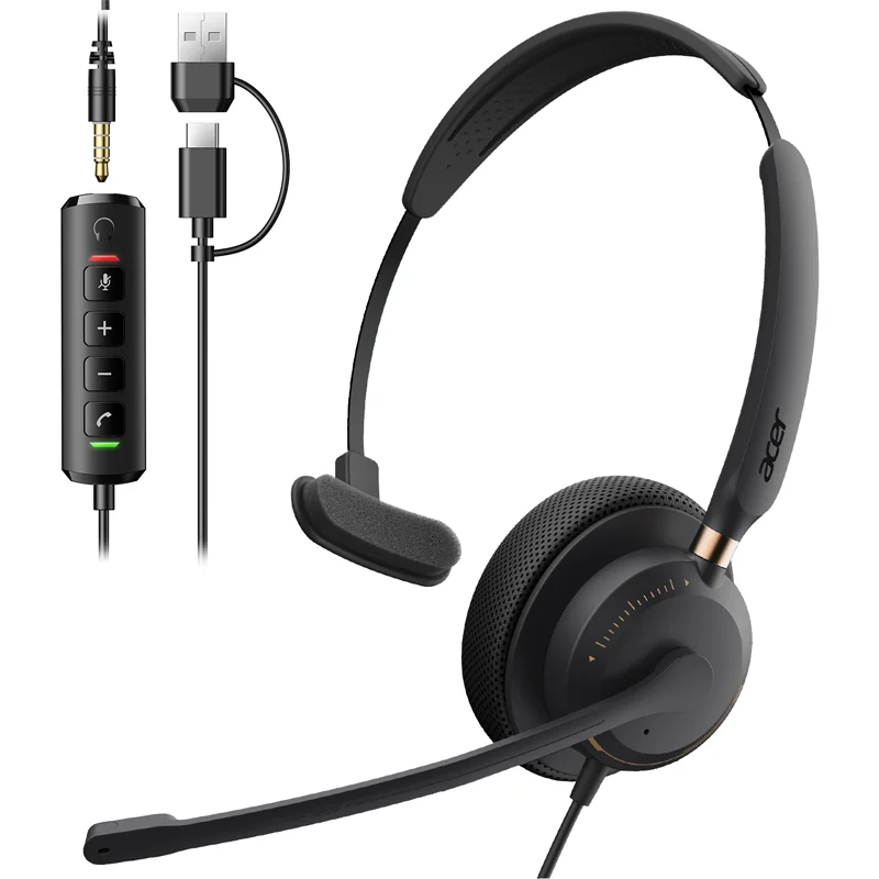 Acer USB-A/C & 3.5MM Stereo Wired Computer Headsets with Noise Cancelling Mic in-Line Control Headphones Work with Teams,Zoom,UC
Acer USB-A/C & 3.5MM Stereo Wired Computer Headsets with Noise Cancelling Mic in-Line Control Headphones Work with Teams,Zoom,UC