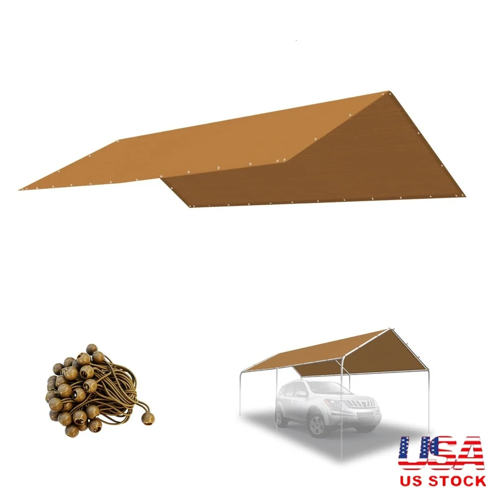 10x20ft Waterproof Carport Canopy Replacement Cover UV Resistant Bungee Fasteners Grommets Durable Outdoor Shelter Parties
10x20ft Waterproof Carport Canopy Replacement Cover UV Resistant Bungee Fasteners Grommets Durable Outdoor Shelter Parties