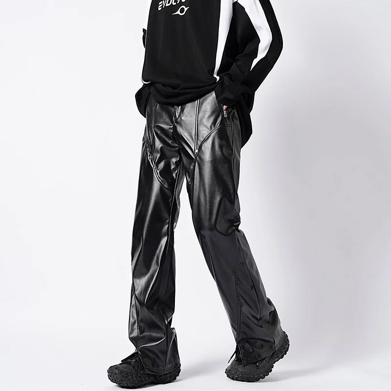 Autumn Winter Men's Leather Motorcycle Pants Black Punk PU Pants Men Women Straight Mopping Trousers Streetwear Waterproof
Autumn Winter Men's Leather Motorcycle Pants Black Punk PU Pants Men Women Straight Mopping Trousers Streetwear Waterproof