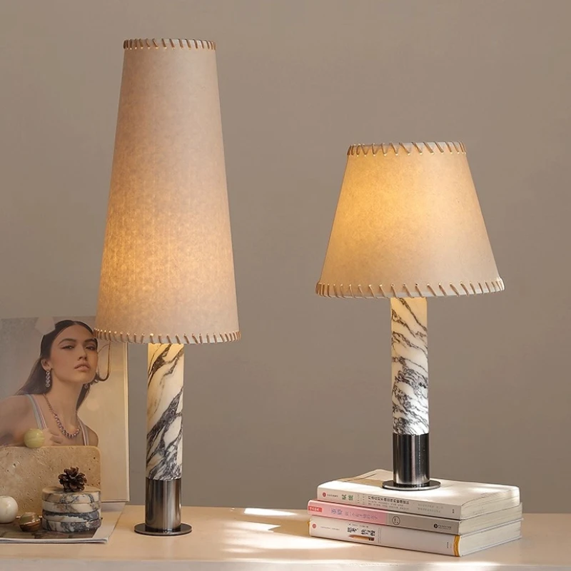 Spain Iron Base Cylindrical Marble LED E27 Table Lamp Parchment Lampshade Moden Living Room Bedroom Restaurant Office Desk Light
Spain Iron Base Cylindrical Marble LED E27 Table Lamp Parchment Lampshade Moden Living Room Bedroom Restaurant Office Desk Light