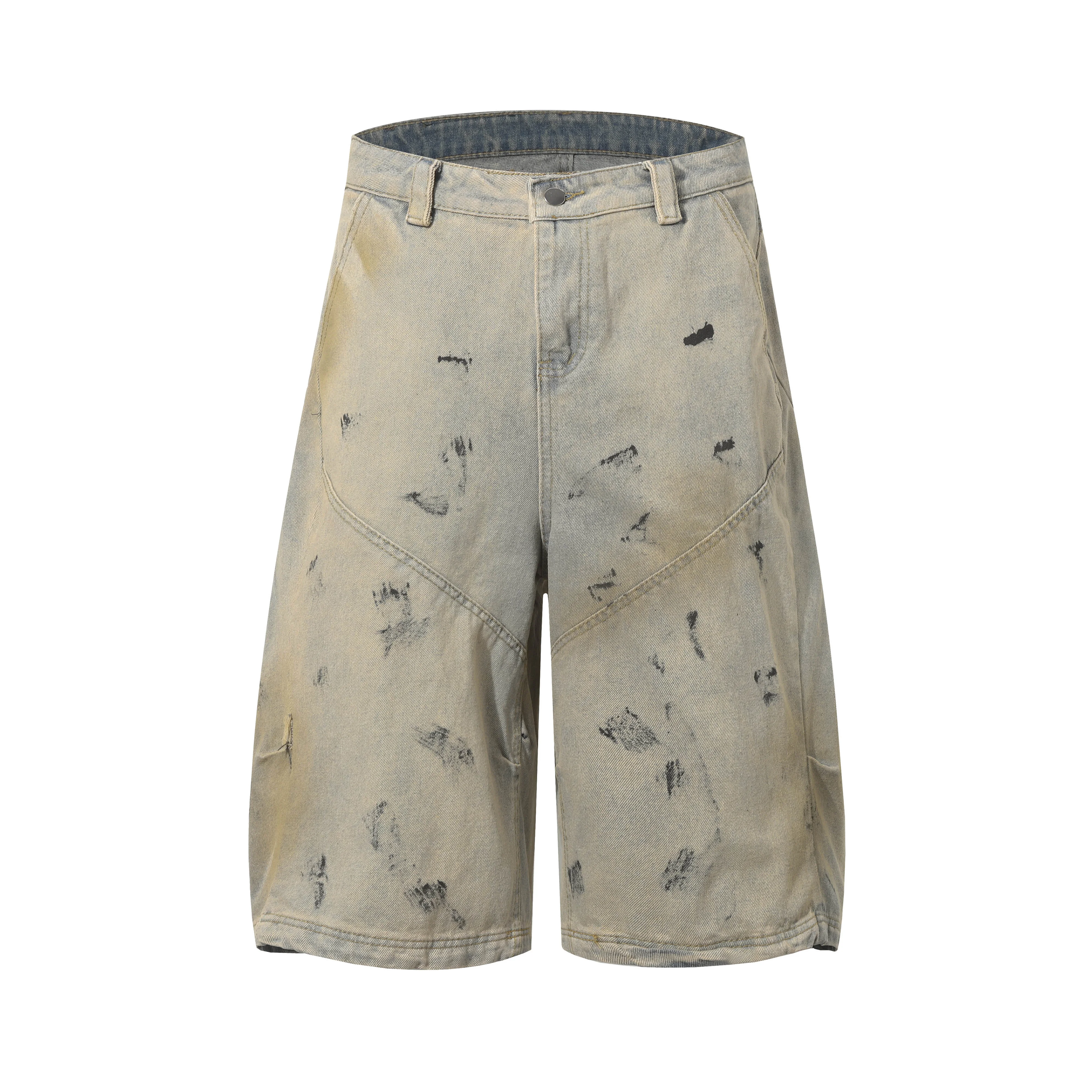 New American wash dirty dyed waste soil denim shorts men's and women's summer small loose wide leg cropped pants
New American wash dirty dyed waste soil denim shorts men's and women's summer small loose wide leg cropped pants