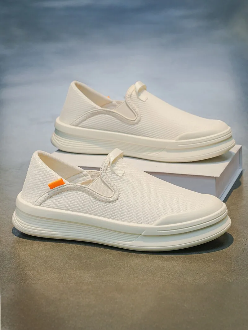 Men's Casual Breathable Slip-On Shoes White Anti-Slip Comfortable Board Shoes for Spring Summer Autumn round Toe Flat Heel
Men's Casual Breathable Slip-On Shoes White Anti-Slip Comfortable Board Shoes for Spring Summer Autumn round Toe Flat Heel