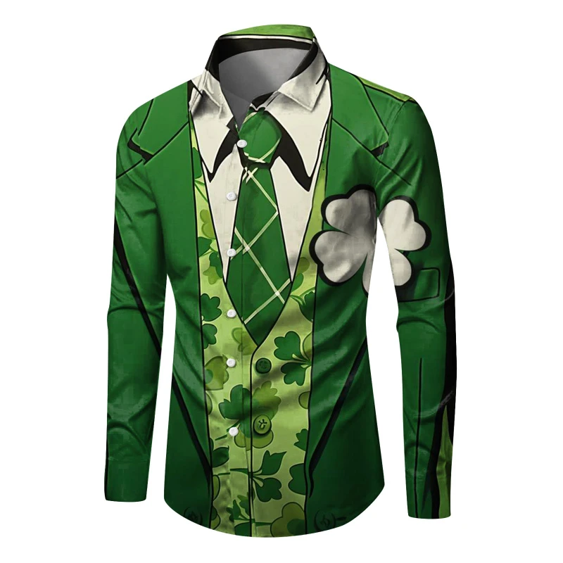St. Patrick's Day 3D Print Four-leaf Clover Pattern Men's Shirt Spring Autumn Fashion Casual Lapel Long Sleeve Unisex Shirts
St. Patrick's Day 3D Print Four-leaf Clover Pattern Men's Shirt Spring Autumn Fashion Casual Lapel Long Sleeve Unisex Shirts