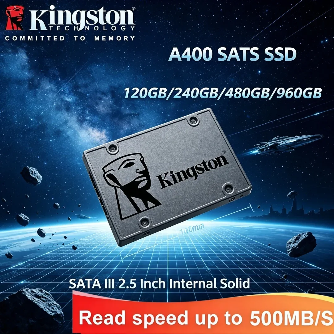 Large Storage Kingston A400 SATA III 2.5 Inch Internal SSD 480GB 960GB High Speed Read Write Hard Disk for Desktop PC
Large Storage Kingston A400 SATA III 2.5 Inch Internal SSD 480GB 960GB High Speed Read Write Hard Disk for Desktop PC