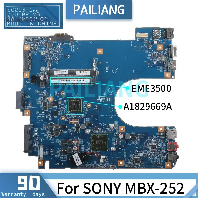 For SONY MBX-252 Mainboard S0206-1 EME3500 A1829669A DDR3 Laptop motherboard tested OK
For SONY MBX-252 Mainboard S0206-1 EME3500 A1829669A DDR3 Laptop motherboard tested OK
