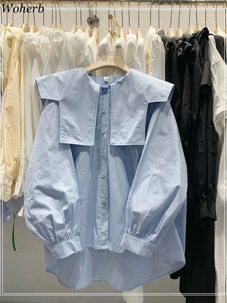 Необычные женские блузки 2021, Blusas Mujer De Moda, рубашки с длинными рукавами и матросским воротником, топы большого размера, модная корейская винтажная блузка
Необычные женские блузки 2021, Blusas Mujer De Moda, рубашки с длинными рукавами и матросским воротником, топы большого размера, модная корейская винтажная блузка