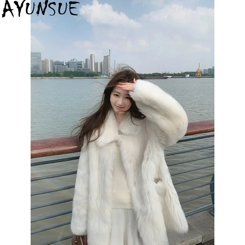 AYUNSUE Women's Real Fur Coats Luxury Tuscan Shearling Outerwears Fashion Lapel Winter Jacket Woman Clothes High Quality Casaco
AYUNSUE Women's Real Fur Coats Luxury Tuscan Shearling Outerwears Fashion Lapel Winter Jacket Woman Clothes High Quality Casaco