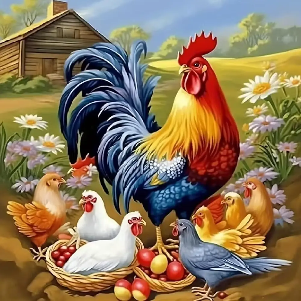 5D Diamond Art Painting Kits for Adults, an Old Rooster His Family Chicken Art Kits for Beginner,DIY Farm Full Round Gem Cry
5D Diamond Art Painting Kits for Adults, an Old Rooster His Family Chicken Art Kits for Beginner,DIY Farm Full Round Gem Cry