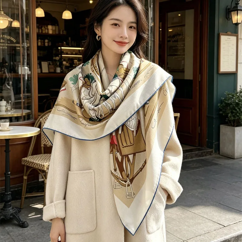 Large Square Wool Scarf Shawl Cape 2026 Fashion Printed Wool Foulard Echarpe for Women 132x132CM
Large Square Wool Scarf Shawl Cape 2026 Fashion Printed Wool Foulard Echarpe for Women 132x132CM