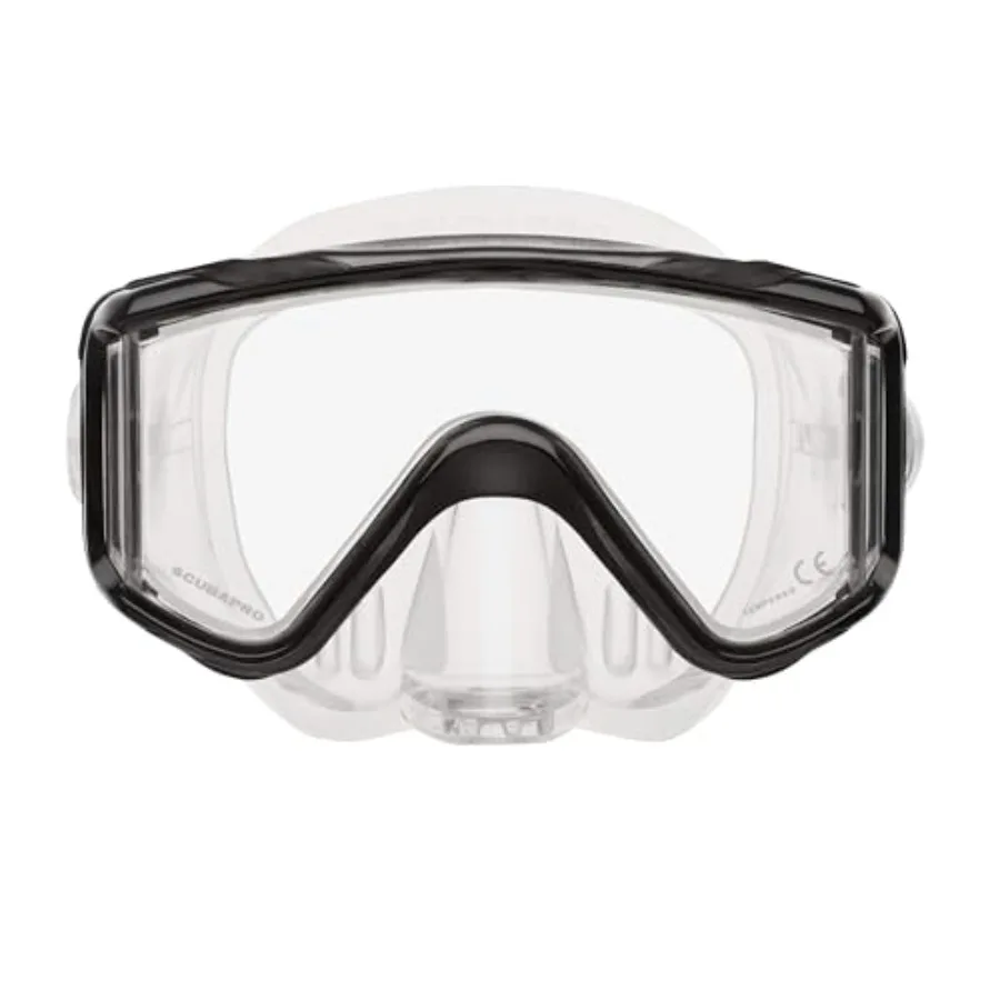 Crystal VU Plus Diving Mask with Purge Valve for underwater diving, tempered glass lens, black silicone skirt, easy-clear purge
Crystal VU Plus Diving Mask with Purge Valve for underwater diving, tempered glass lens, black silicone skirt, easy-clear purge