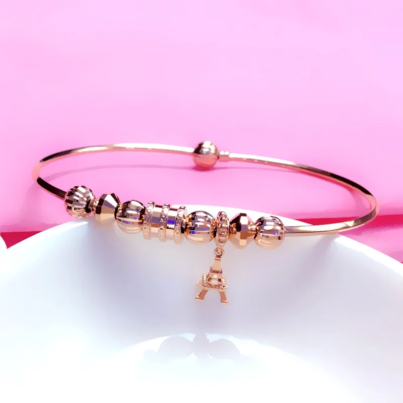 New 585 Purple Gold Plated 14K Rose Gold Geometric Bead Small Pendant Charm bracelet for women sweet style wedding jewelry
New 585 Purple Gold Plated 14K Rose Gold Geometric Bead Small Pendant Charm bracelet for women sweet style wedding jewelry