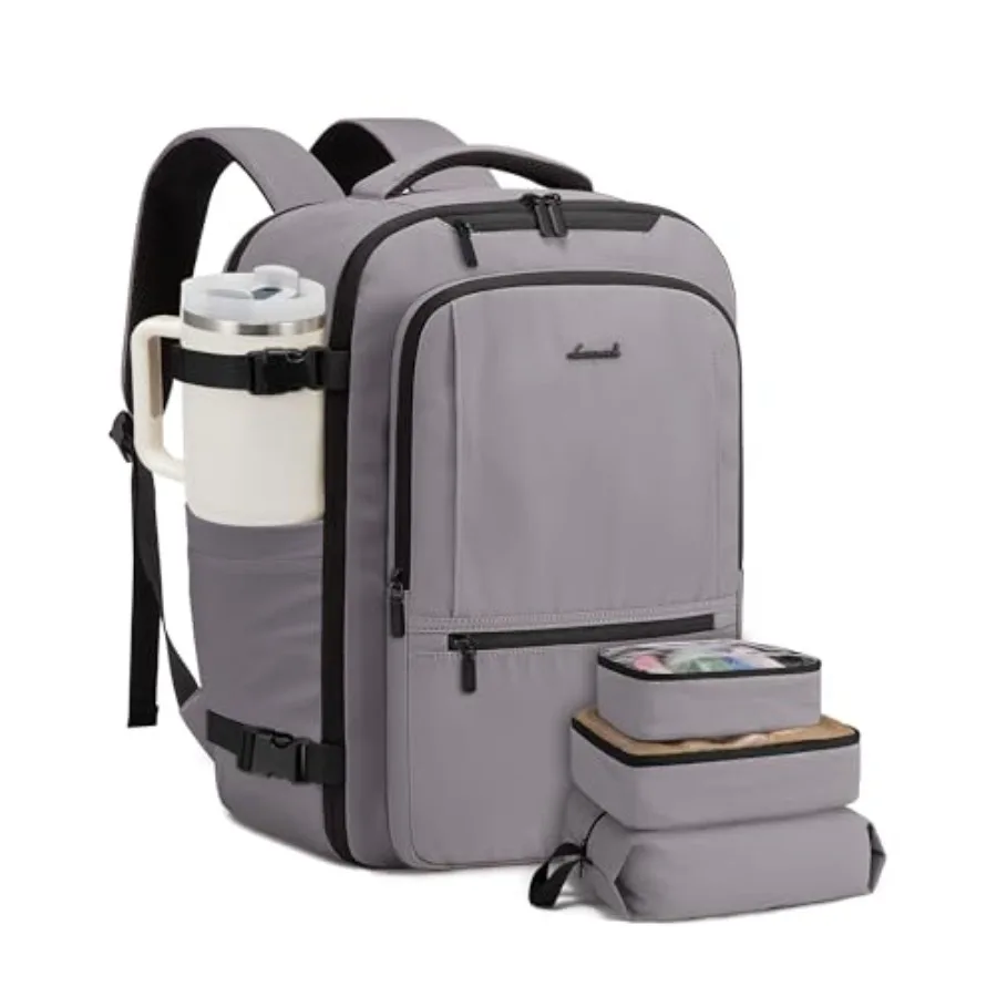 Travel backpack for women men: 50L carry-on, airline-approved TSA personal item weekender bag, water-resistant nylon, black, wi
Travel backpack for women men: 50L carry-on, airline-approved TSA personal item weekender bag, water-resistant nylon, black, wi
