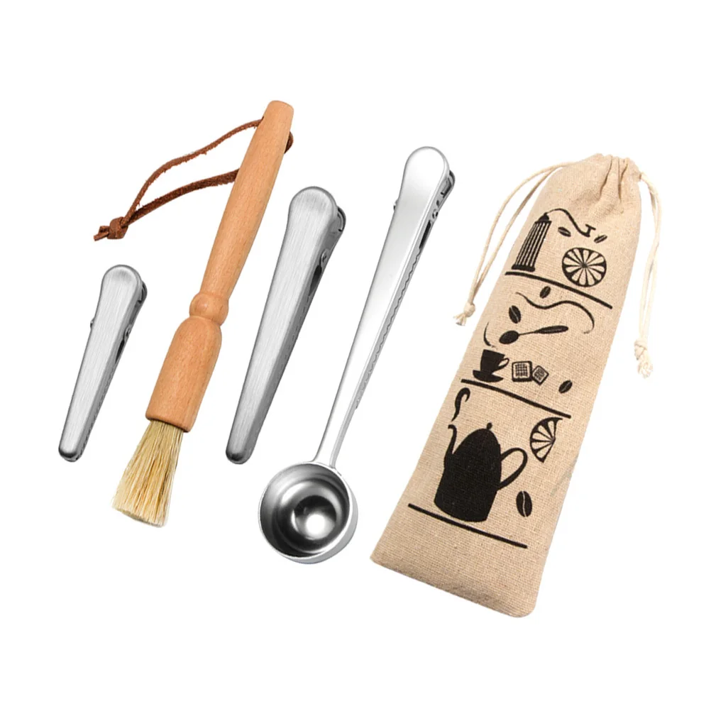 Coffee Cleaning Tool Set Stainless Steel Scoop Measuring Spoons Clip Sealing Clips Wooden Brush Storage Pouch Coffee Tea Sugar
Coffee Cleaning Tool Set Stainless Steel Scoop Measuring Spoons Clip Sealing Clips Wooden Brush Storage Pouch Coffee Tea Sugar