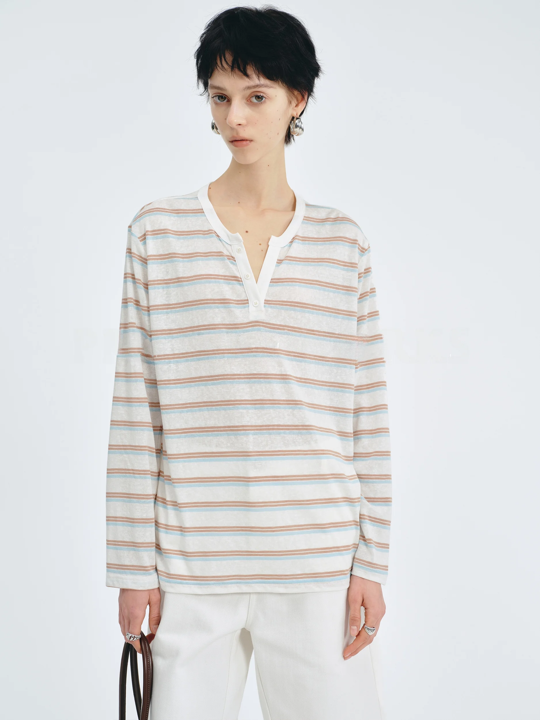 PRE PREWORKS Ice Sensation Knitted Long Sleeve Striped T-Shirt Casual Commute Leisure Top Women's Cotton Polyester Blend
PRE PREWORKS Ice Sensation Knitted Long Sleeve Striped T-Shirt Casual Commute Leisure Top Women's Cotton Polyester Blend
