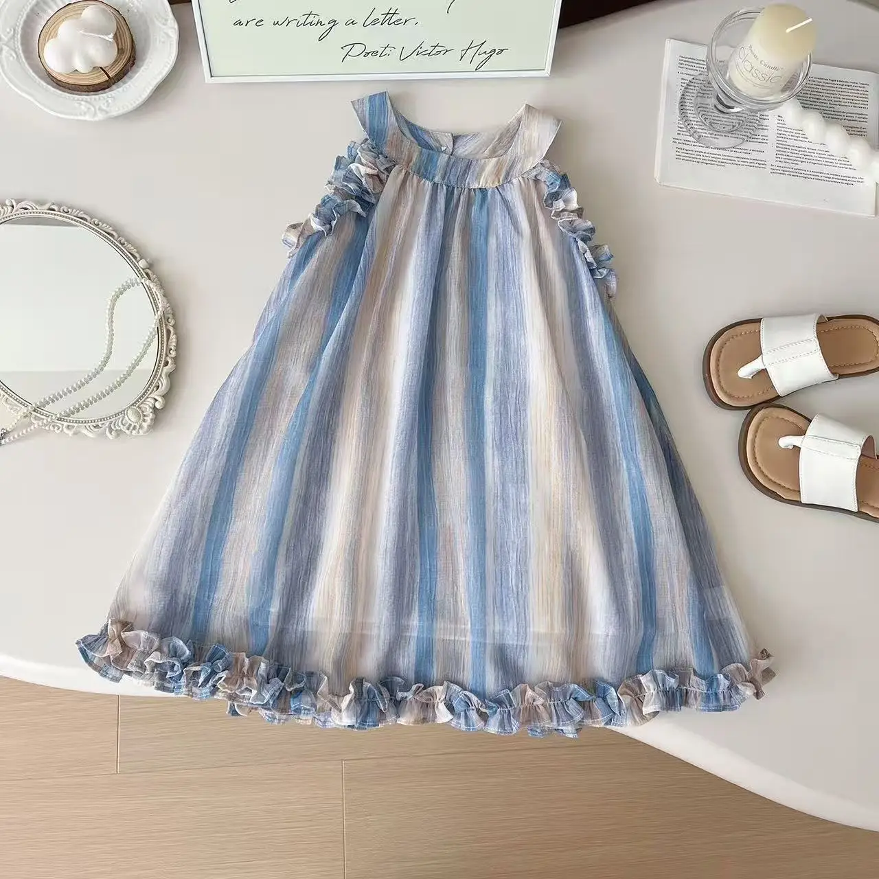 New Summer Girls Dress Sleeveless Ruffle Trim Princess Dress for Little Girls for 90-140cm
New Summer Girls Dress Sleeveless Ruffle Trim Princess Dress for Little Girls for 90-140cm
