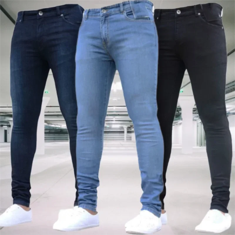 Men's Jeans Stretch Slim Fit Trousers Streetwear Colthing Classical Casual Pants Skinny Zipper Denim Designer Clothes Black Blue
Men's Jeans Stretch Slim Fit Trousers Streetwear Colthing Classical Casual Pants Skinny Zipper Denim Designer Clothes Black Blue