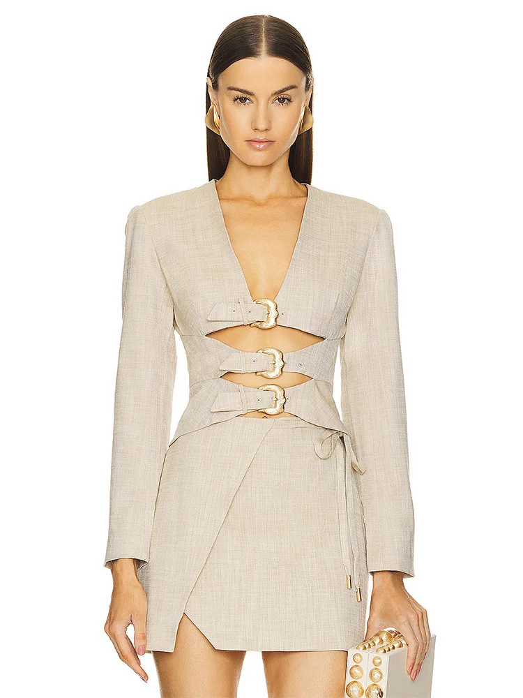New High-End European and American Women's Clothing Autumn Suit Short Suit Irregular Lace up Short Skirt Two Piece
New High-End European and American Women's Clothing Autumn Suit Short Suit Irregular Lace up Short Skirt Two Piece