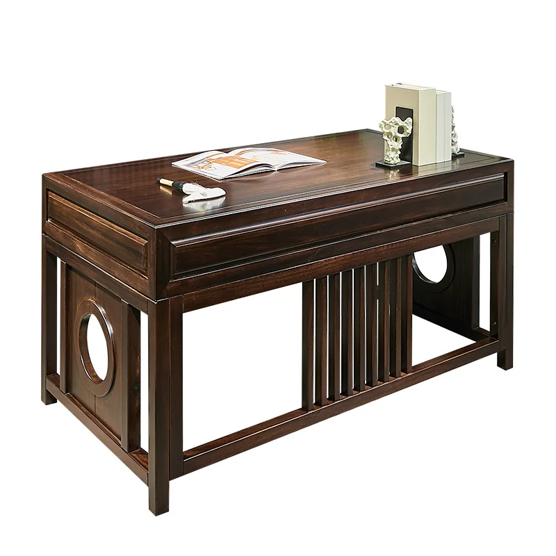 New Chinese ebony desk cabinet combination solid wood office computer desk study furniture
New Chinese ebony desk cabinet combination solid wood office computer desk study furniture