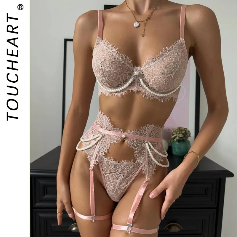 Toucheart Lace Eyelash Sexy Lingerie Panty Garters Patchwork See-through Women Embroidery Premium Interesting Romantic Set 
Toucheart Lace Eyelash Sexy Lingerie Panty Garters Patchwork See-through Women Embroidery Premium Interesting Romantic Set