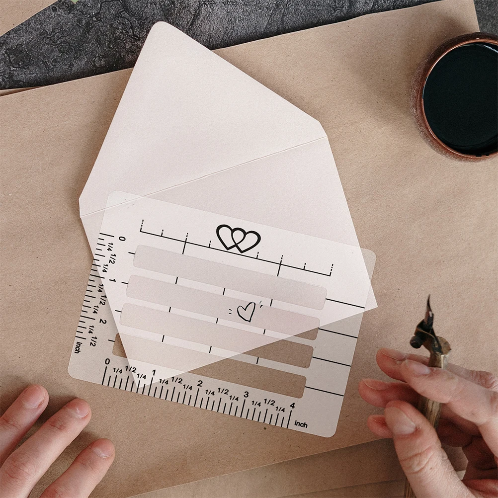 1 set Envelope Addressing Drawing Template Ruler Plastic Stencils DIY Gift Mold Fixed Position Design Lightweight Safe Material
1 set Envelope Addressing Drawing Template Ruler Plastic Stencils DIY Gift Mold Fixed Position Design Lightweight Safe Material
