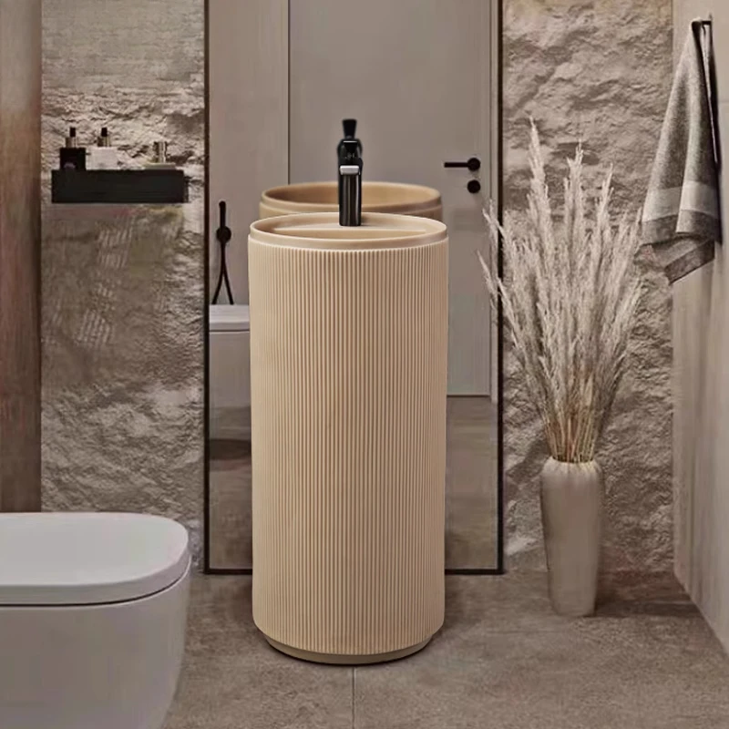 Column basin integrated floor wash basin cream wind outdoor vertical wash basin
Column basin integrated floor wash basin cream wind outdoor vertical wash basin
