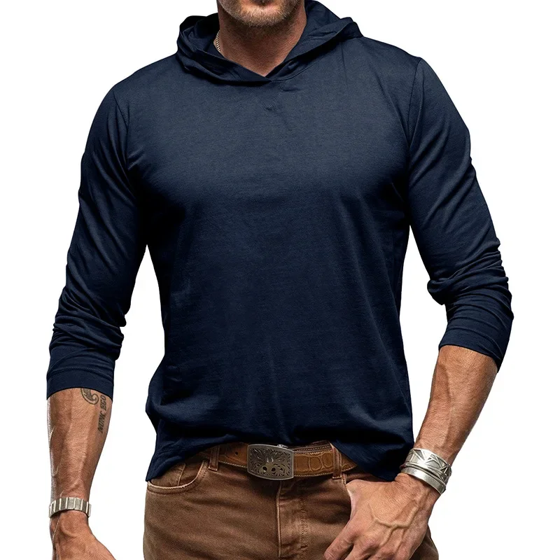 2023 Autumn/Winter Solid Color Men's Long Sleeve T-shirt European and American Men's Pure Cotton Hooded Bottom Outdoor Top
2023 Autumn/Winter Solid Color Men's Long Sleeve T-shirt European and American Men's Pure Cotton Hooded Bottom Outdoor Top