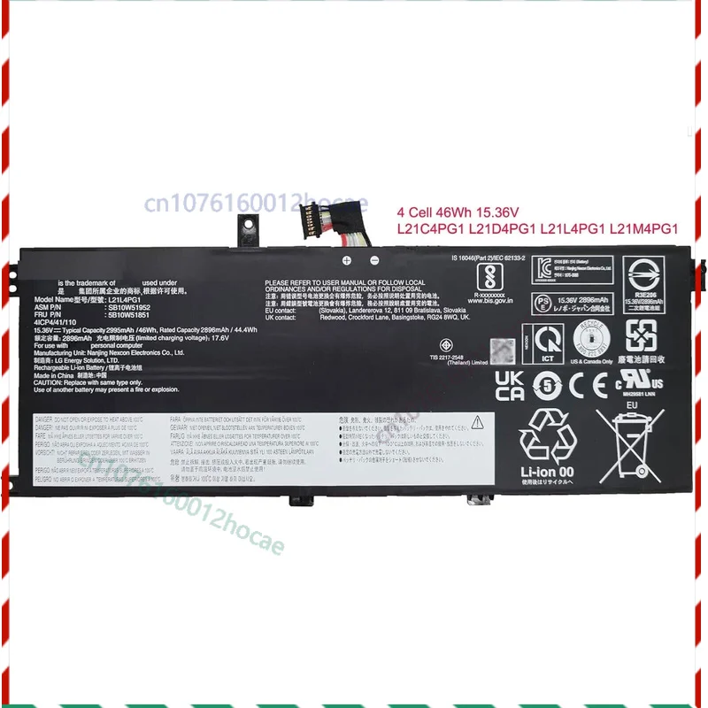Новый аккумулятор емкостью 46 Втч 15,36 В для Lenovo 5B11H56423 5B11H56426 5B11H56425 5B11H56424 Быстрая доставка
Новый аккумулятор емкостью 46 Втч 15,36 В для Lenovo 5B11H56423 5B11H56426 5B11H56425 5B11H56424 Быстрая доставка